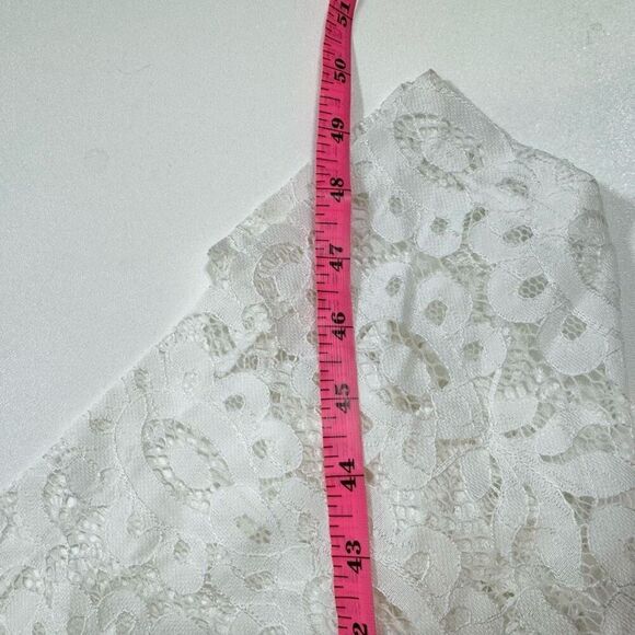 Parker Dress Womens XS Midi White Lace Tulum Halter Beachy Asymmetrical Hem New - Picture 3 of 10